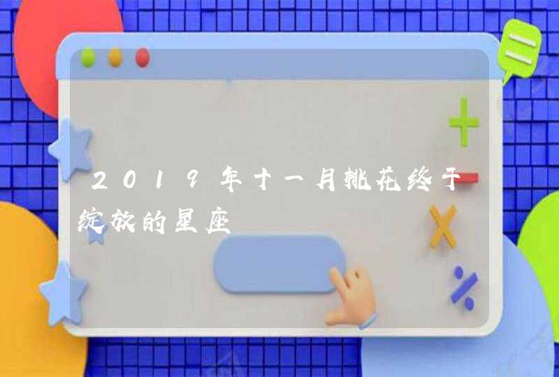 2019年十一月桃花终于绽放的星座