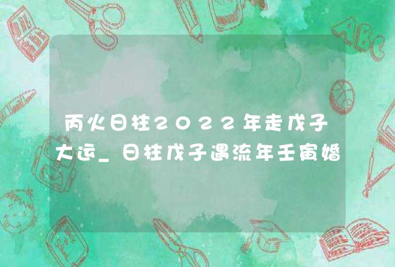 丙火日柱2022年走戊子大运_日柱戊子遇流年壬寅婚姻如何