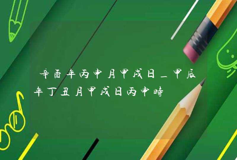 辛酉年丙申月甲戌日_甲辰年丁丑月甲戌日丙申时